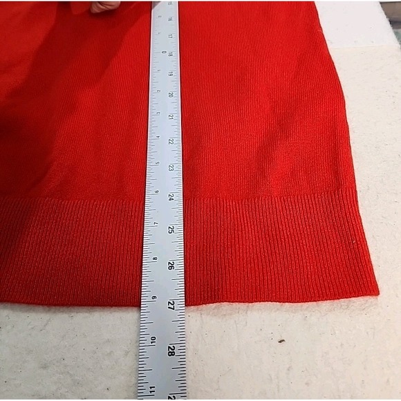 LANDS END 100% Cashmere V Neck Pullover women's Sweater Red 2X 20W-22W Timeless - Picture 5 of 7